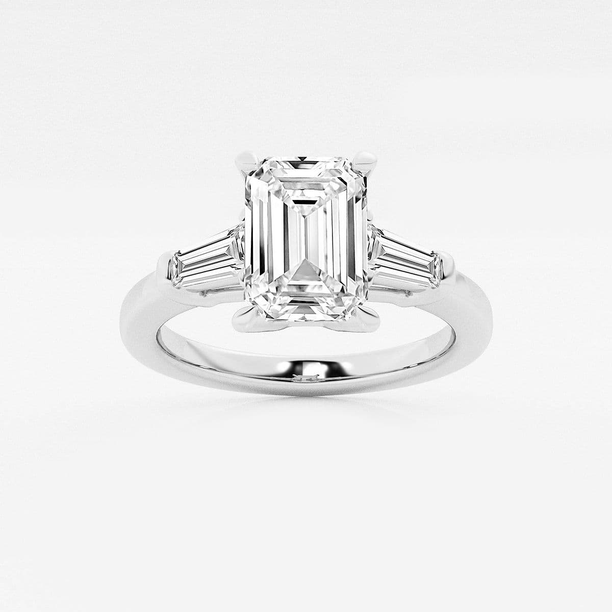2 3/4 ctw Emerald Lab Grown Diamond Engagement Ring